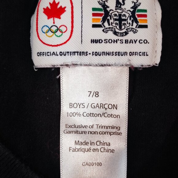 Canada Olympic Official Outfitters short sleeve T-shirt black boys 7/8 - Picture 5 of 8